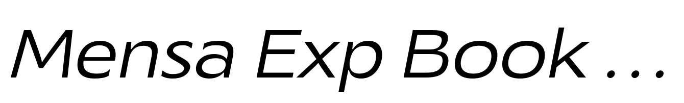 Mensa Exp Book Italic